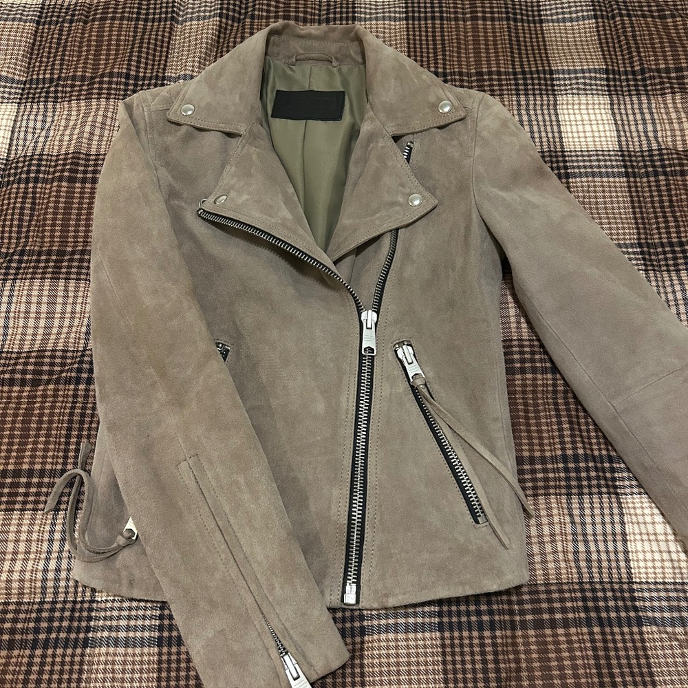 Women's Suede Jacket - Taupe